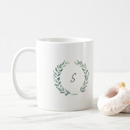 Blätter für den botanischen Olivenzweig Kaffeetasse (Mit Donut)