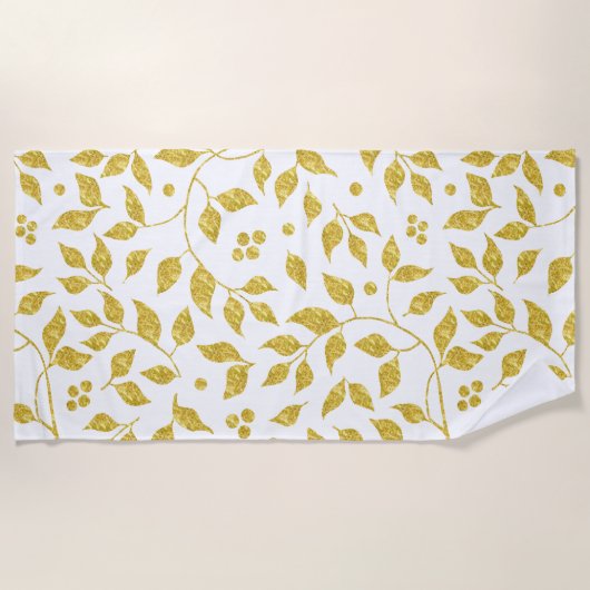Blätter für den Gold-Glitzer Strandtuch (Vorderseite)