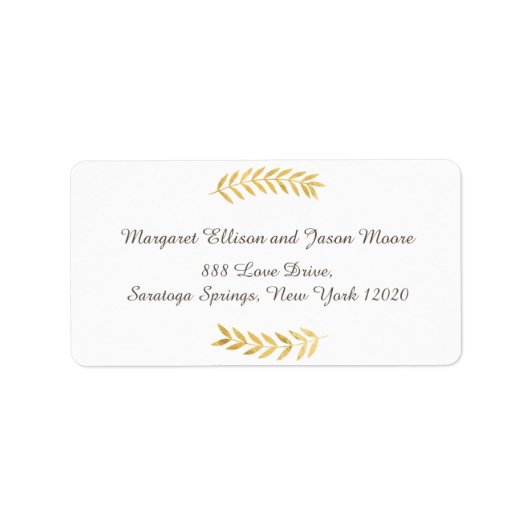 Blätter für den Golden Foil Look Adressaufkleber (Vorne)