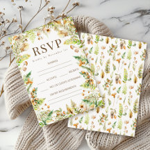 Blätter für den Herbstwald Hochzeit im Herbst RSVP