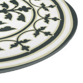 Blätter für den mittelalterlichen, grünen, beigen  schneidebrett (Ecke)