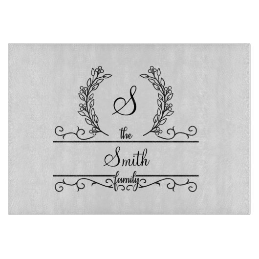 Blätter für den Schriftart Monogram Familienname S Schneidebrett (Vorderseite)