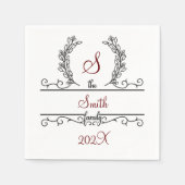 Blätter für den Schriftart Monogram Familienname S Serviette (Vorderseite)