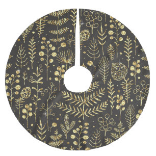 Blätter für den Urlaub: Vintages Kiefernmuster Polyester Weihnachtsbaumdecke