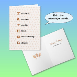 Blätter für den Vatertag oder Geburtstag Karte