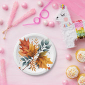 Blätter für die Farbe des Herbstes Pappteller (Party)