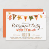 Blätter für die Herbstfarbe Jägerliche Flag-Rente- Einladung (Vorne/Hinten)