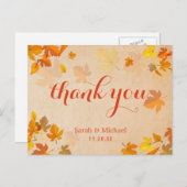 Blätter für die Herbstgoldmaple Vielen Dank Postkarte (Vorne/Hinten)