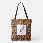 Blätter für die Herbstmapfe in Monogramm Tasche (Rückseite)
