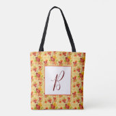 Blätter für die Herbstmapfe in Monogramm Tasche (Rückseite)