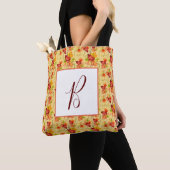 Blätter für die Herbstmapfe in Monogramm Tasche (Von Nahem)