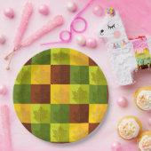 Blätter für die Herbstmaple, braun, goldfarben, gr Pappteller (Party)