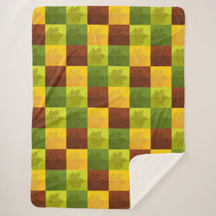 Blätter für die Herbstmaple, braun, goldfarben, gr Sherpadecke