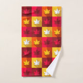Blätter für die Herbstmaple - Helle Patchwork Badhandtuch Set (Handtuch)
