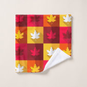Blätter für die Herbstmaple - Helle Patchwork Badhandtuch Set (Waschlappen)