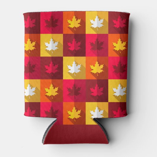 Blätter für die Herbstmaple - Helle Patchwork Dosenkühler (Vorderseite)