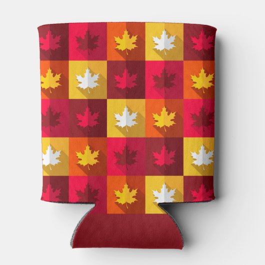 Blätter für die Herbstmaple - Helle Patchwork Dosenkühler (Rückseite)