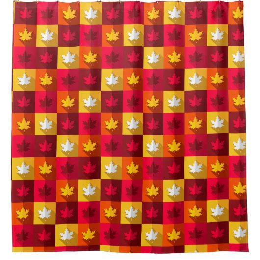 Blätter für die Herbstmaple - Helle Patchwork Duschvorhang (Vorderseite)
