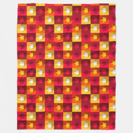 Blätter für die Herbstmaple - Helle Patchwork Fleecedecke