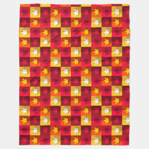 Blätter für die Herbstmaple - Helle Patchwork Fleecedecke