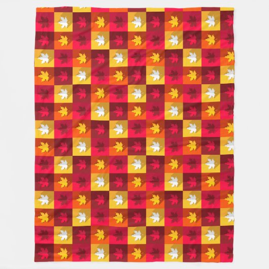 Blätter für die Herbstmaple - Helle Patchwork Fleecedecke (Vorderseite)