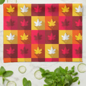 Blätter für die Herbstmaple - Helle Patchwork Geschirrtuch (Gefaltet)