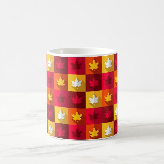 Blätter für die Herbstmaple - Helle Patchwork Kaffeetasse (Mittel)