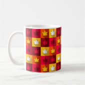 Blätter für die Herbstmaple - Helle Patchwork Kaffeetasse (Links)