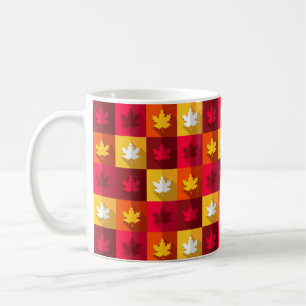 Blätter für die Herbstmaple - Helle Patchwork Kaffeetasse