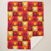 Blätter für die Herbstmaple - Helle Patchwork Sherpadecke (Vorderseite)