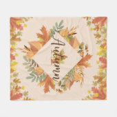 Blätter für die Herbstmaple Monogram Fleece Blanke (Vorderseite (Horizontal))