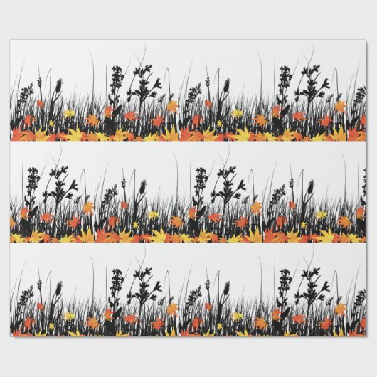 Blätter für die Herbstmaple und Silhouette für Wil Geschenkpapier (Flach)