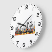 Blätter für die Herbstmaple und Silhouette für Wil Große Wanduhr (Winkel)