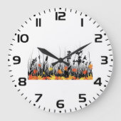 Blätter für die Herbstmaple und Silhouette für Wil Große Wanduhr (Vorderseite)