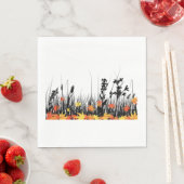 Blätter für die Herbstmaple und Silhouette für Wil Serviette (Beispiel)