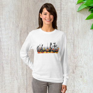 Blätter für die Herbstmaple und Silhouette für Wil T-Shirt