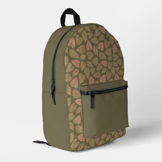 Blätter für die Pflanze "Sage Green and Pink Polka Bedruckter Rucksack (Rückseitige Ecke links)