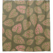 Blätter für die Pflanze "Sage Green and Pink Polka Duschvorhang (Vorderseite)
