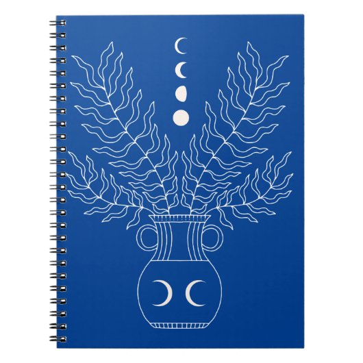 Blätter für die Pflanze von Vase-Mondphasen Notizblock (Vorderseite)