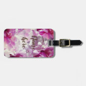 Blätter für die rosa Blume mit benutzerdefinierten Gepäckanhänger (Vorderseite horizontal)