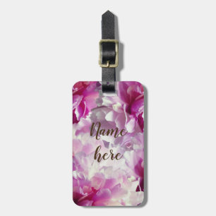 Blätter für die rosa Blume mit benutzerdefinierten Gepäckanhänger