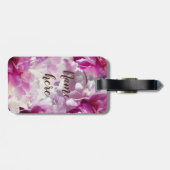 Blätter für die rosa Blume mit benutzerdefinierten Gepäckanhänger (Rückseite horizontal)