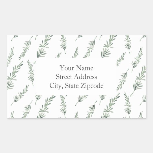 Blätter für die Wasserfarben Muster Rechteckiger Aufkleber (Vorderseite)