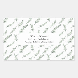 Blätter für die Wasserfarben Muster Rechteckiger Aufkleber