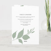 Blätter für einfache Hochzeitsprogramme Programm (Rückseite)