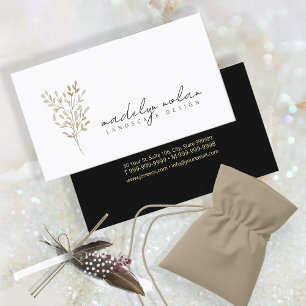 Blätter für einfache Natur Kalligraphie-ID934 Visitenkarte