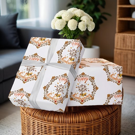 Blätter für Erntedank Ahorn im Herbst Geschenkpapier