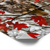 Blätter für Eule und Ahorn Poster (Ecke)