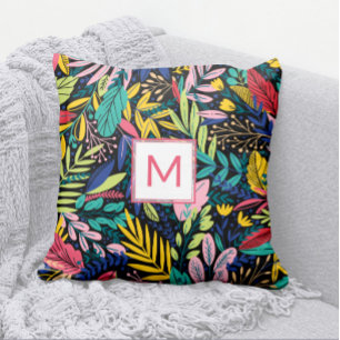 Blätter für farbenfrohe Linien 🌿 Coral Modern Mon Kissen