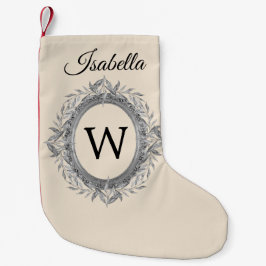 Blätter für Festtage Silber Wreath Monogramm Kleiner Weihnachtsstrumpf
